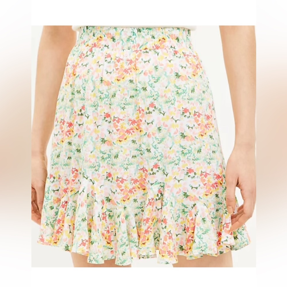 NWOT LOFT Multicolor Floral A-Line Skirt